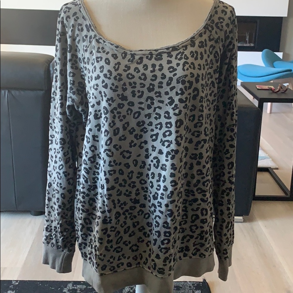 Guess animal print top. Size large